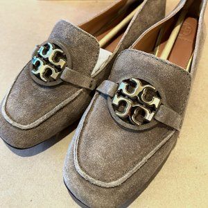Tory Burch | New Metal Miller Loafer River Rock Brown Suede